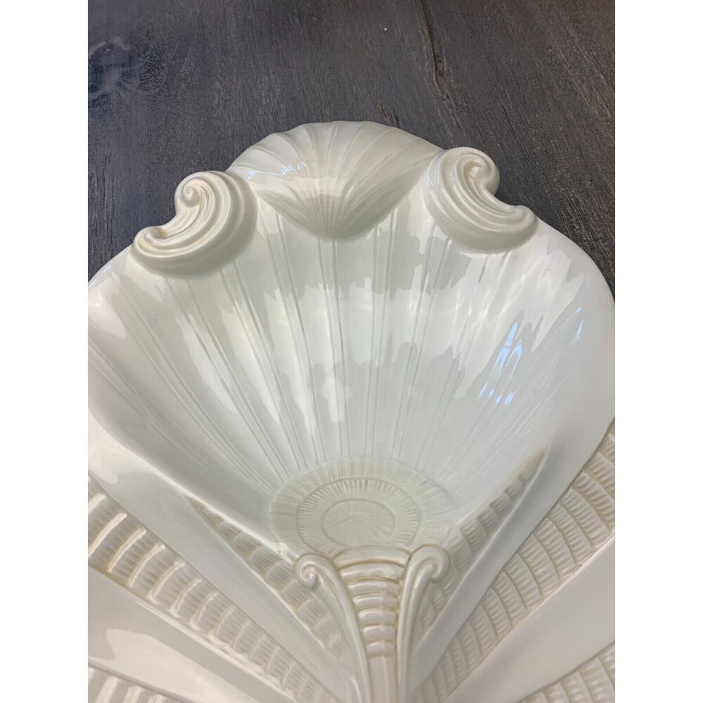 LENOX Butlers Pantry 4-Part Relish Dish White 18”x11” Serving Platter Shell VGUC - Picture 3 of 8